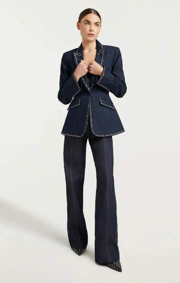 Cinq Sept Love Letter Denim Cheyenne Blazer Indigo Women Blazers