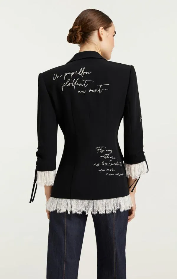 Cinq Sept Mon Amour Embellished Roxie Blazer Blackgilver Women Blazers