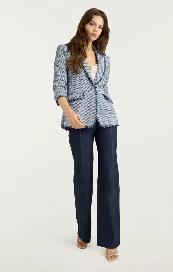 Cinq Sept Noemie Boucle Khloe Blazer Navy Multi Women Blazers