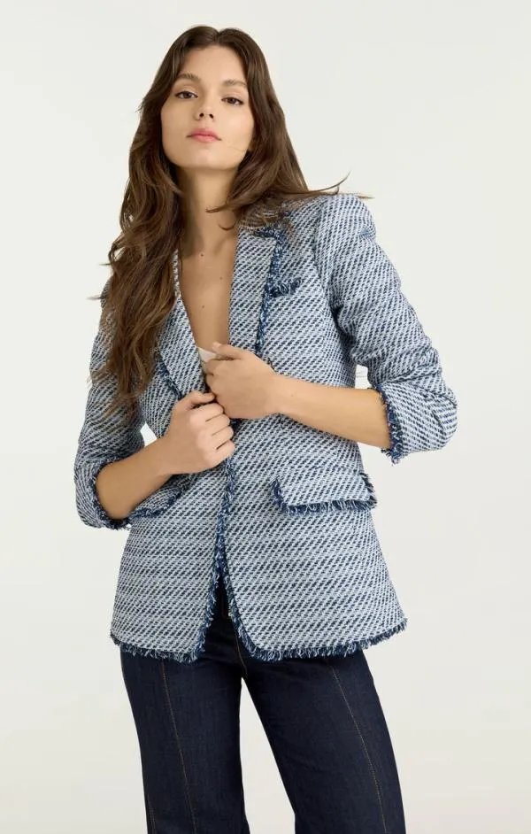 Cinq Sept Noemie Boucle Khloe Blazer Navy Multi Women Blazers