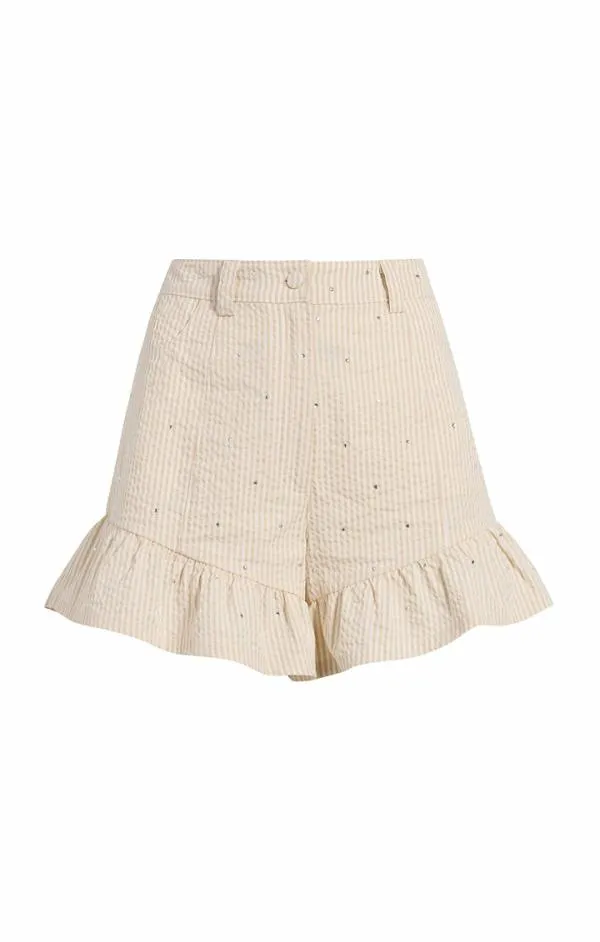 Cinq Sept Rhinestone Ditsy Neema Short Whiteplaster Women Shorts