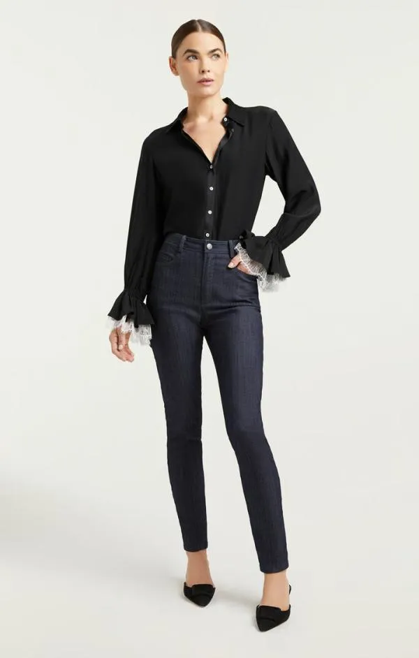 Cinq Sept Roxie Top Blackivory Women Long Sleeve Tops