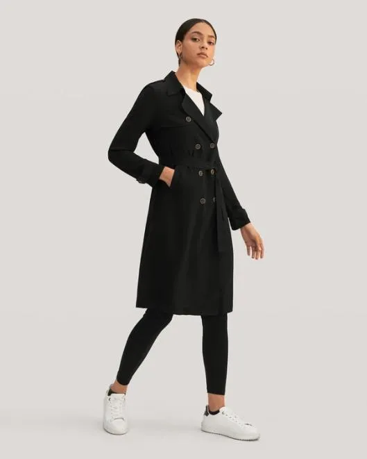 Classic Woman Double Breasted Silk Trench Coat Women Lilysilk Outerwear