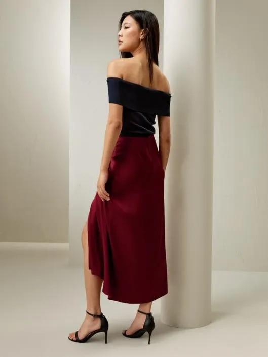 Coastline Silk Midi Skirt 8211 Elegant And Casual Silk Skirt Women Lilysilk Bottoms