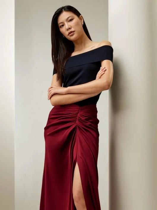 Coastline Silk Midi Skirt 8211 Elegant And Casual Silk Skirt Women Lilysilk Bottoms