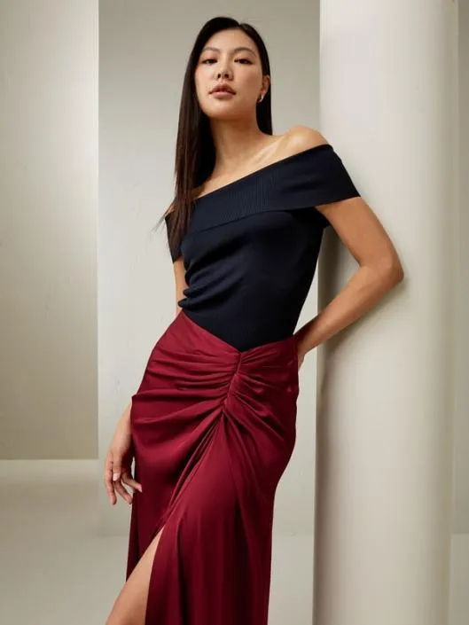 Coastline Silk Midi Skirt 8211 Elegant And Casual Silk Skirt Women Lilysilk Bottoms