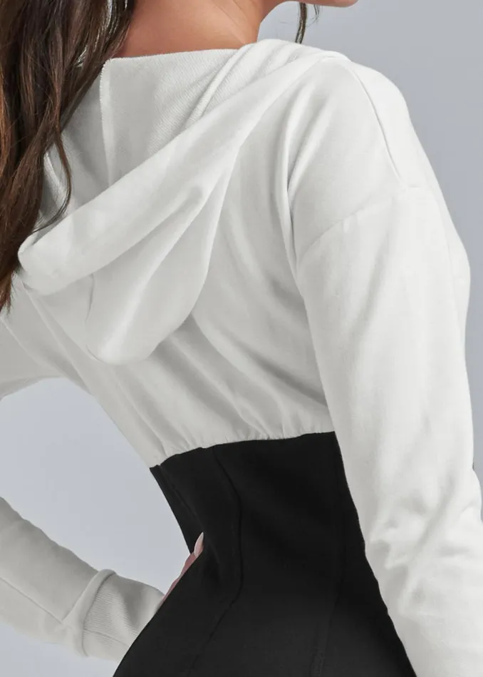 COLOR BLOCK CORSET DRESS Black and White Women VENUS Dresses COLOR BLOCK CORSET DRESS Black and White Women VENUS Dresses