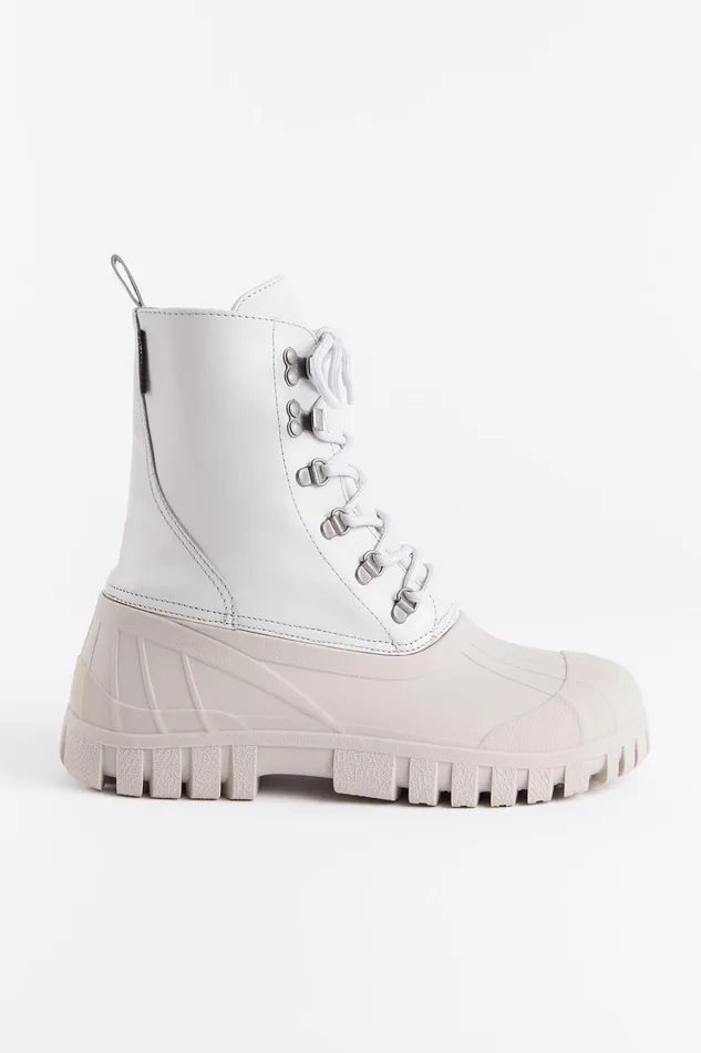 Combat Boots Women Stutterheim Patrol Boot Leather Ivory