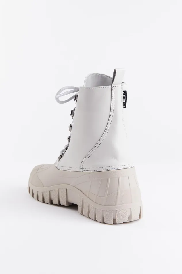 Combat Boots Women Stutterheim Patrol Boot Leather Ivory