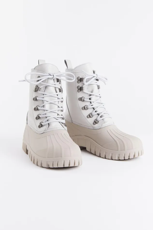 Combat Boots Women Stutterheim Patrol Boot Leather Ivory