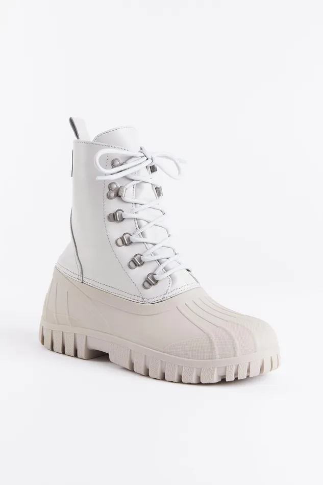 Combat Boots Women Stutterheim Patrol Boot Leather Ivory
