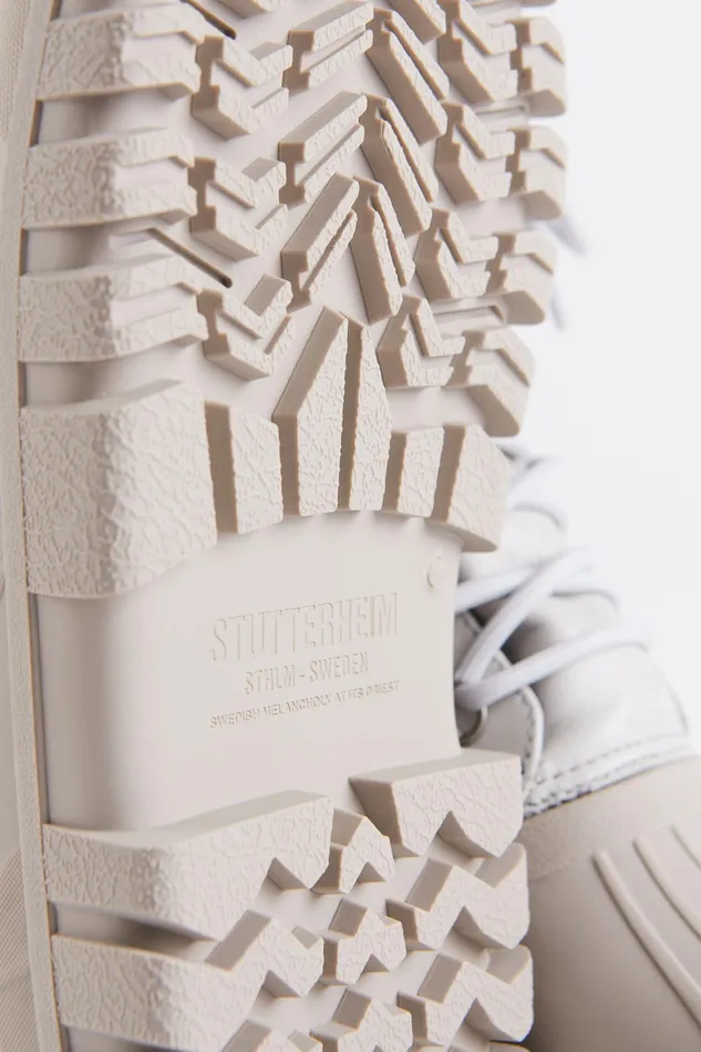 Combat Boots Women Stutterheim Patrol Boot Leather Ivory