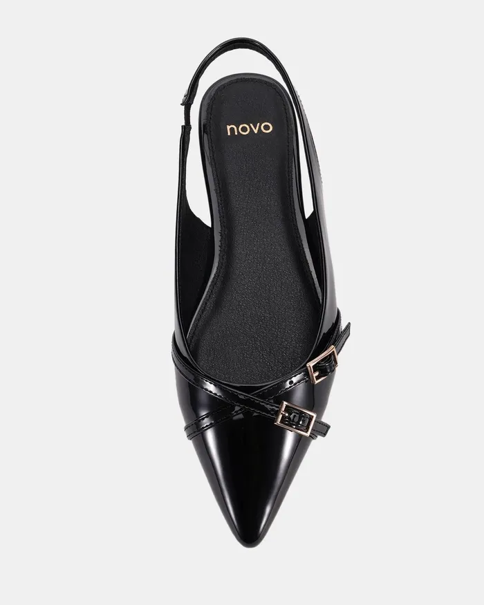 CORDOVA Black Patent Ballet Flats Ballet Flats NOVO Shoes Women