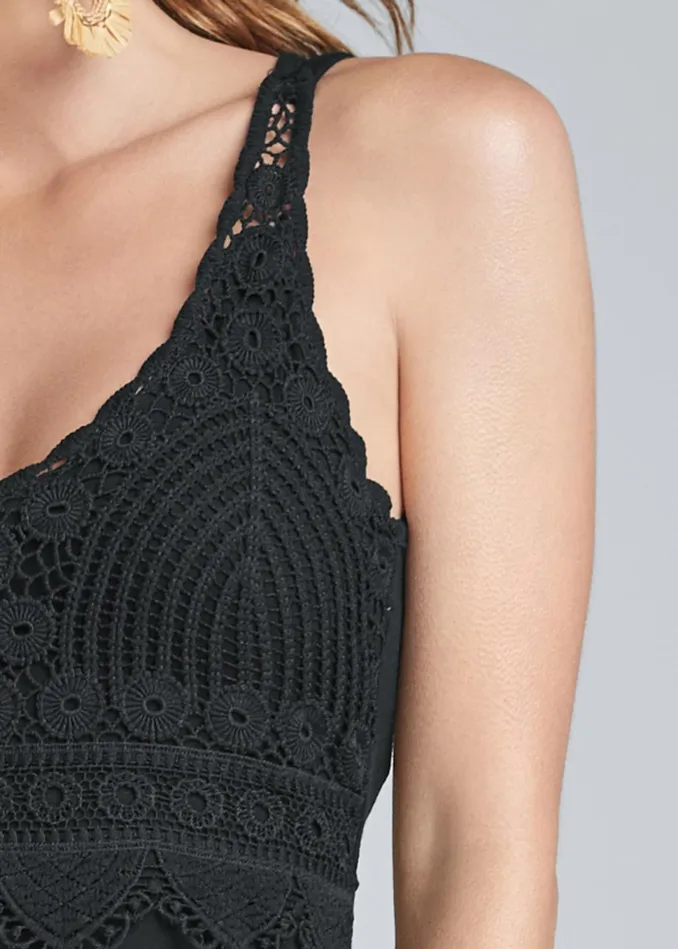 CROCHET DETAIL MAXI DRESS Black Women VENUS Sundresses