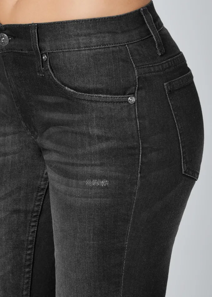 Cropped Cuff Jeans Black Women VENUS Capris