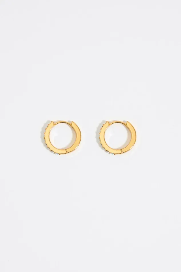 Crystals Golden Hoop Earrings Gold Women Bimba Y Lola Jewelry