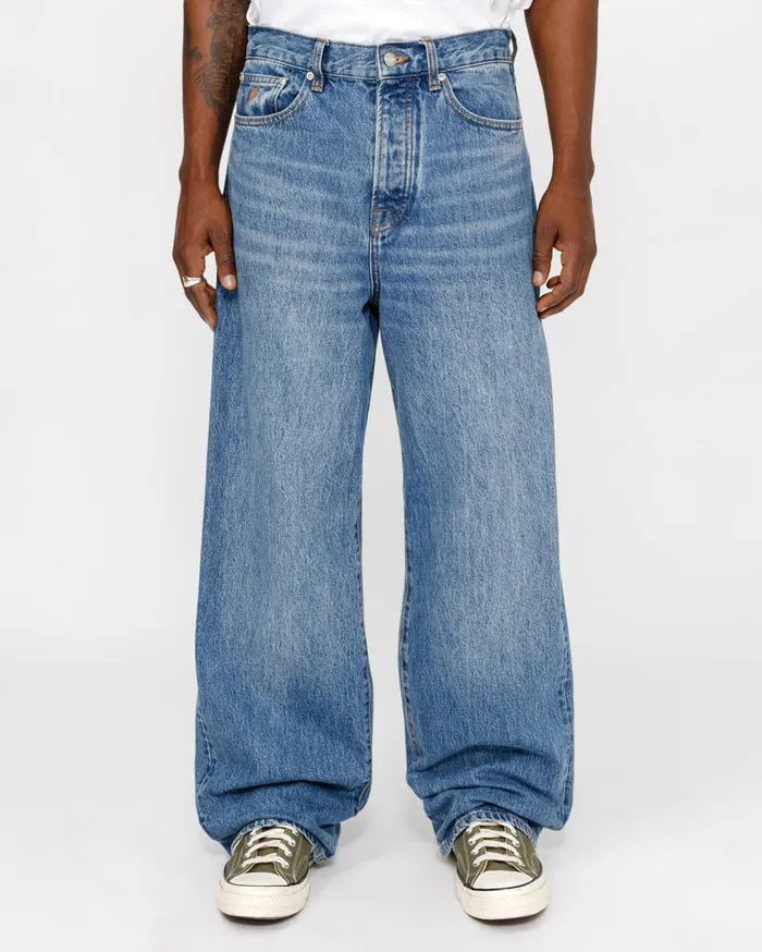 Denim MenWomen Stussy RELAXED JEAN DENIM Medium Blue Denim MenWomen Stussy RELAXED JEAN DENIM Medium Blue