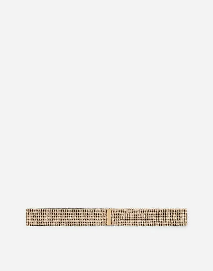 Dolce and Gabbana Accessories Children Bejeweled Belt In Crystal Mesh Gold