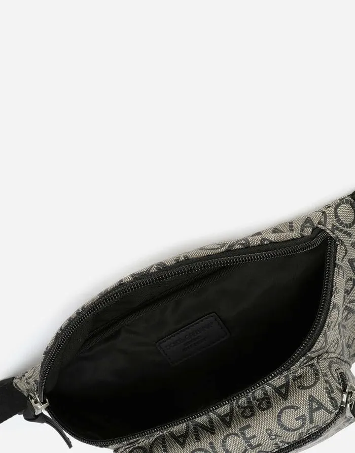 Dolce and Gabbana Accessories Children Coated Nylon Belt Bag With Logo Print Multicolor Dolce and Gabbana Accessories Children Coated Nylon Belt Bag With Logo Print Multicolor
