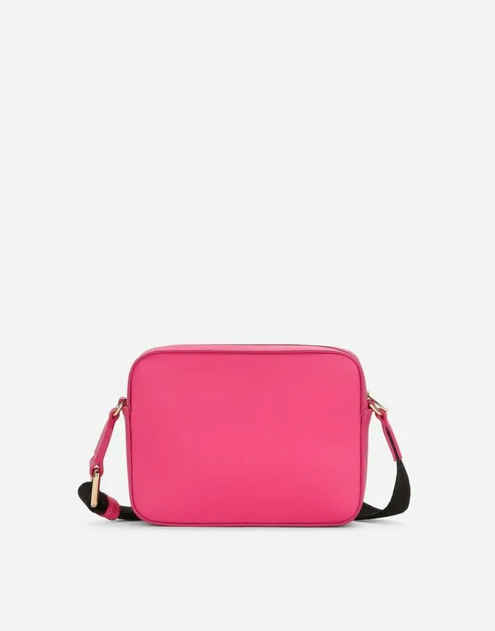 Dolce and Gabbana Accessories Children Crossbody Bag With Embossed DG Logo Fuchsia