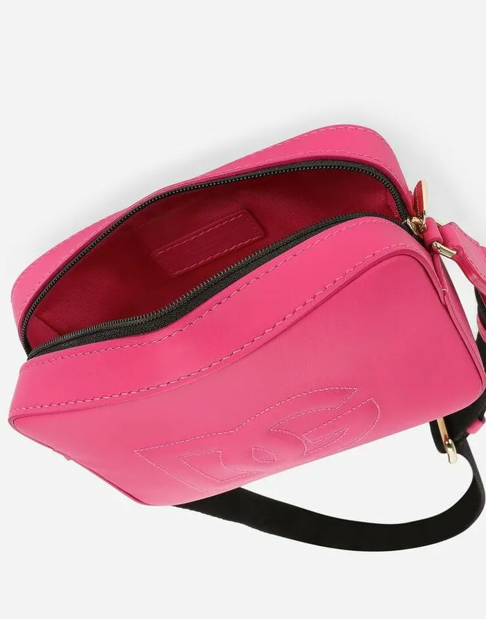 Dolce and Gabbana Accessories Children Crossbody Bag With Embossed DG Logo Fuchsia