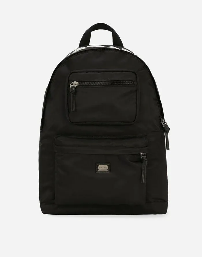 Dolce and Gabbana Accessories Children Nylon Backpack Black