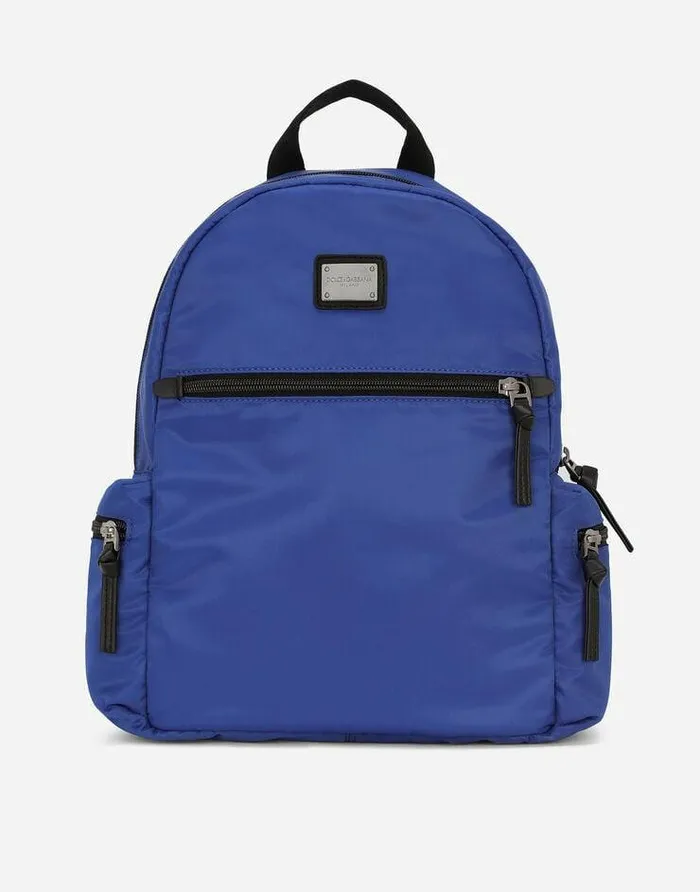 Dolce and Gabbana Accessories Children Nylon Backpack Blue