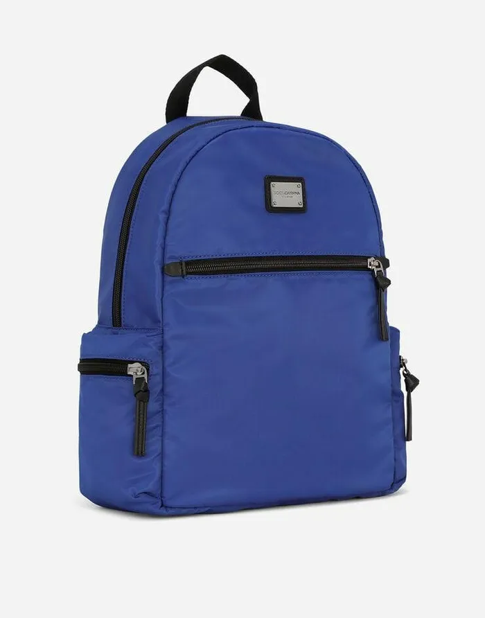 Dolce and Gabbana Accessories Children Nylon Backpack Blue Dolce and Gabbana Accessories Children Nylon Backpack Blue