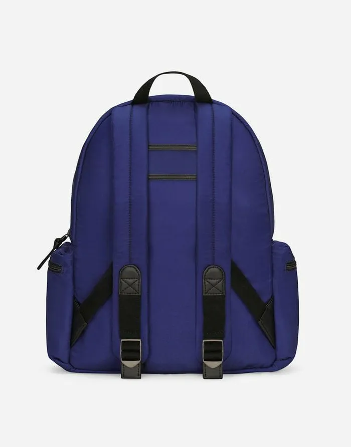 Dolce and Gabbana Accessories Children Printed Nylon Backpack Blue Dolce and Gabbana Accessories Children Printed Nylon Backpack Blue