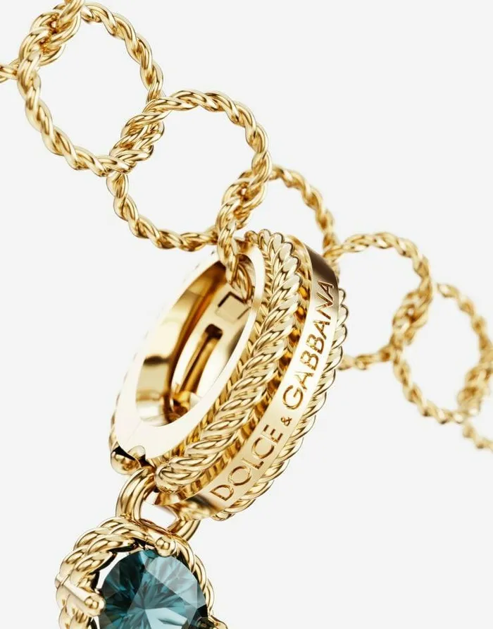Dolce and Gabbana Alphabet Collection Women Rainbow Alphabet T 18 Kt Yellow Gold Charm With Multicolor Fine Gems Gold Dolce and Gabbana Alphabet Collection Women Rainbow Alphabet T 18 Kt Yellow Gold Charm With Multicolor Fine Gems Gold