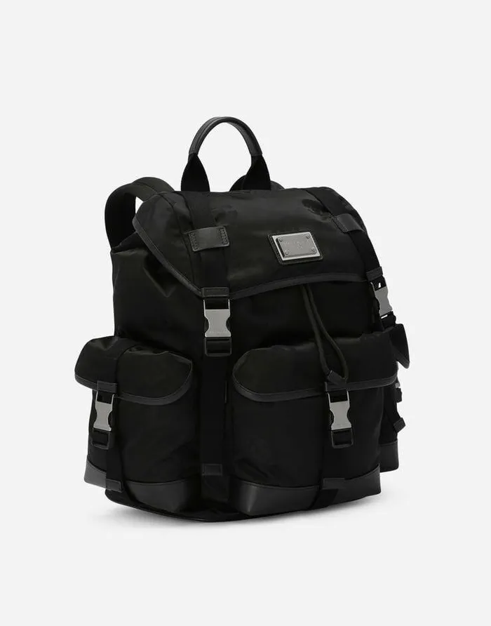 Dolce and Gabbana Backpacks And Fanny Packs Men Nylon Backpack With Logo Black Dolce and Gabbana Backpacks And Fanny Packs Men Nylon Backpack With Logo Black