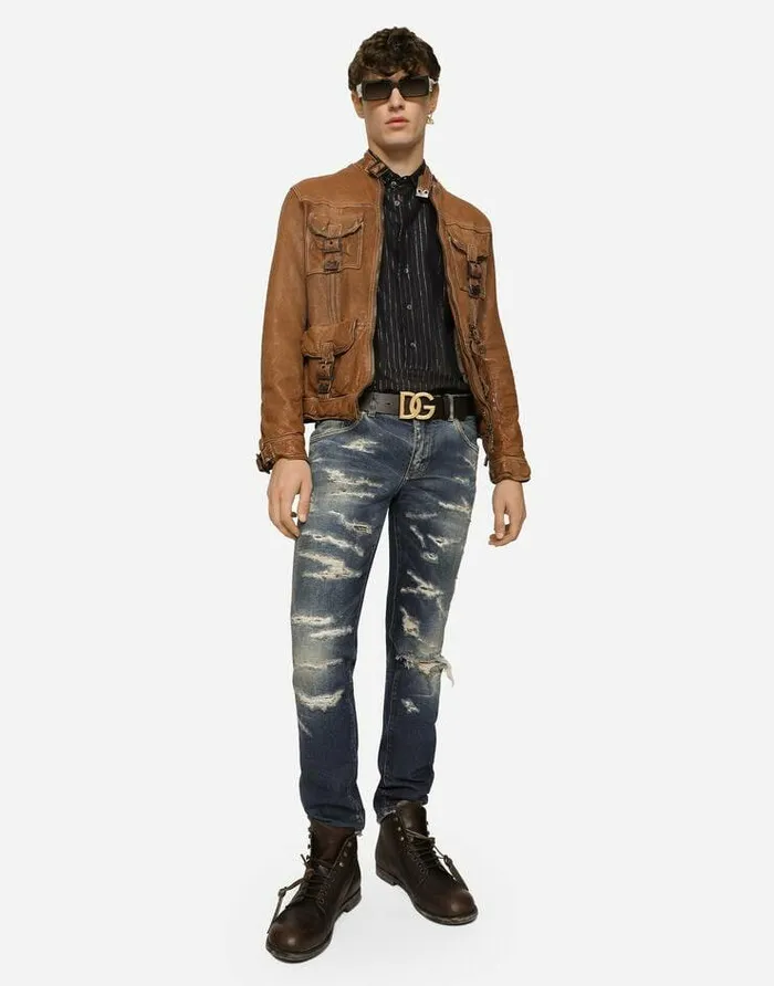 Dolce and Gabbana Belts Men Lux Leather Belt With Crossover DG Logo Buckle Multicolor Dolce and Gabbana Belts Men Lux Leather Belt With Crossover DG Logo Buckle Multicolor