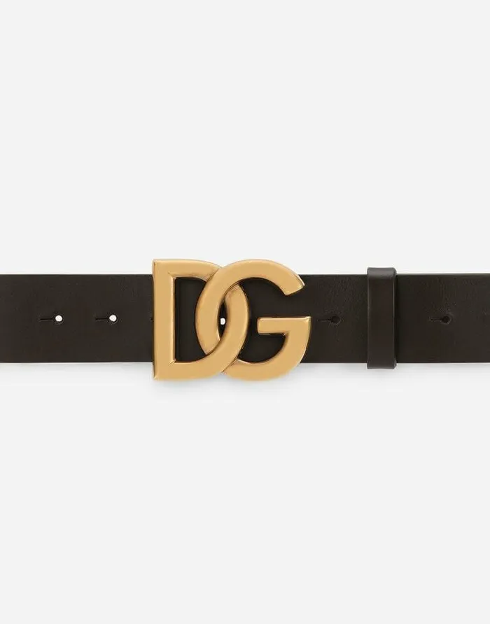 Dolce and Gabbana Belts Men Lux Leather Belt With Crossover DG Logo Buckle Multicolor Dolce and Gabbana Belts Men Lux Leather Belt With Crossover DG Logo Buckle Multicolor