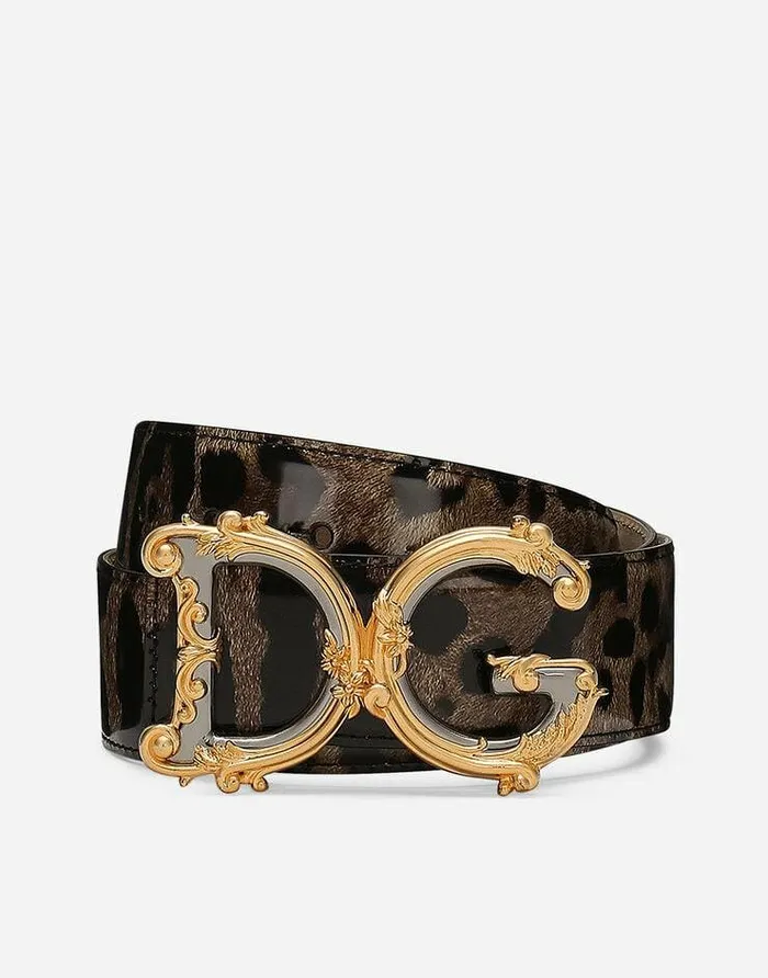 Dolce and Gabbana Belts Women DG Girls Belt Animal Print