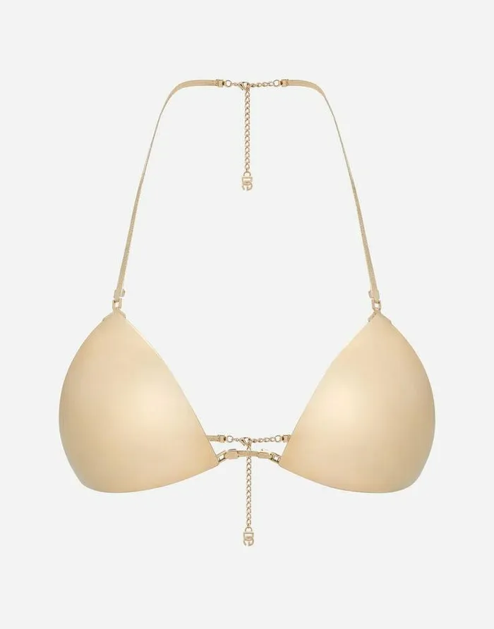 Dolce and Gabbana Bijoux Women Rigid Decorative Metal Bra Gold