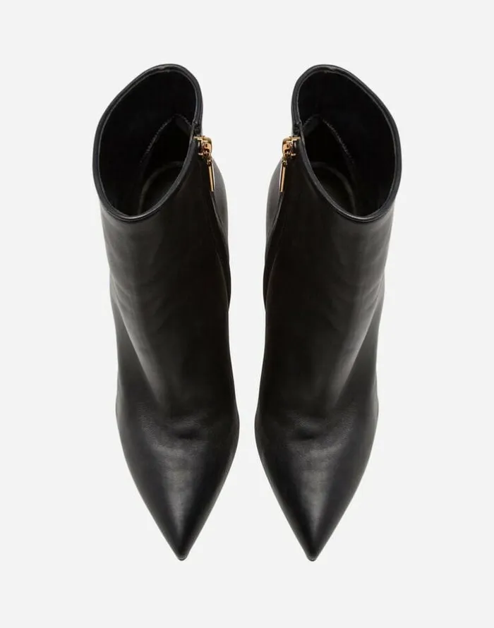 Dolce and Gabbana Boots And Booties Women Nappa Leather Ankle Boots With Baroque DG Detail Black Dolce and Gabbana Boots And Booties Women Nappa Leather Ankle Boots With Baroque DG Detail Black