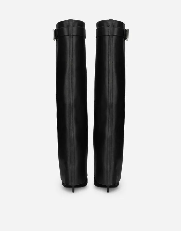 Dolce and Gabbana Boots And Booties Women Nappa Leather Boots With DG Logo Black Dolce and Gabbana Boots And Booties Women Nappa Leather Boots With DG Logo Black