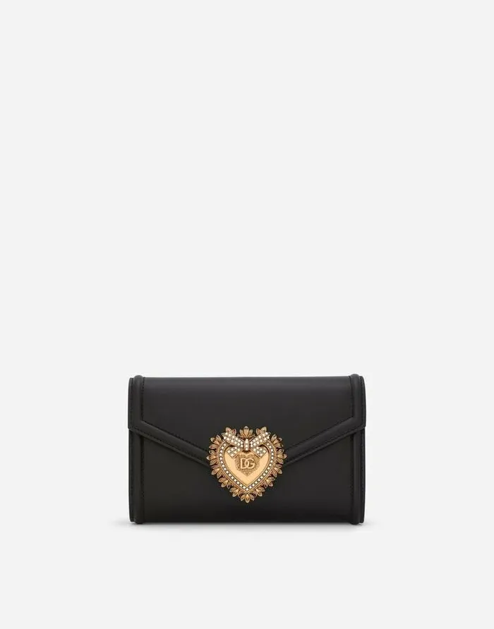 Dolce and Gabbana Clutches Mini And Micro Bags Women Calfskin Devotion Mini Bag Black Dolce and Gabbana Clutches Mini And Micro Bags Women Calfskin Devotion Mini Bag Black