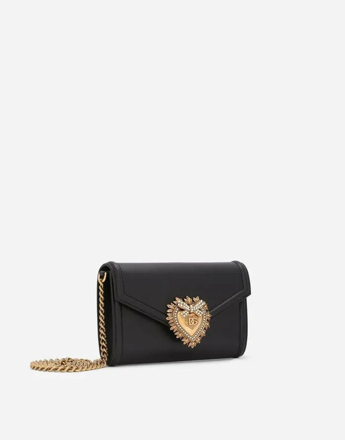 Dolce and Gabbana Clutches Mini And Micro Bags Women Calfskin Devotion Mini Bag Black Dolce and Gabbana Clutches Mini And Micro Bags Women Calfskin Devotion Mini Bag Black