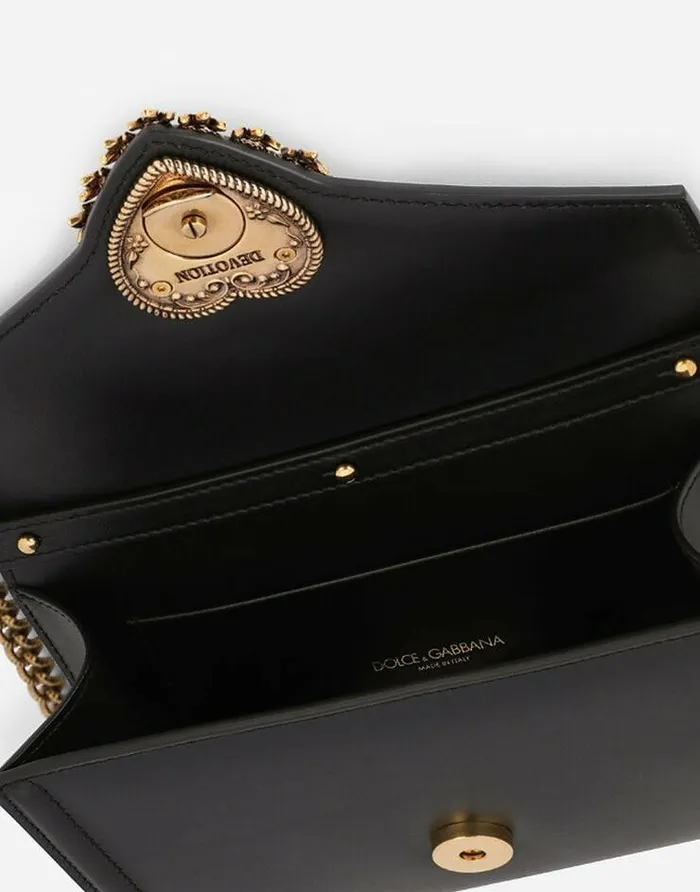 Dolce and Gabbana Clutches Mini And Micro Bags Women Calfskin Devotion Mini Bag Black Dolce and Gabbana Clutches Mini And Micro Bags Women Calfskin Devotion Mini Bag Black
