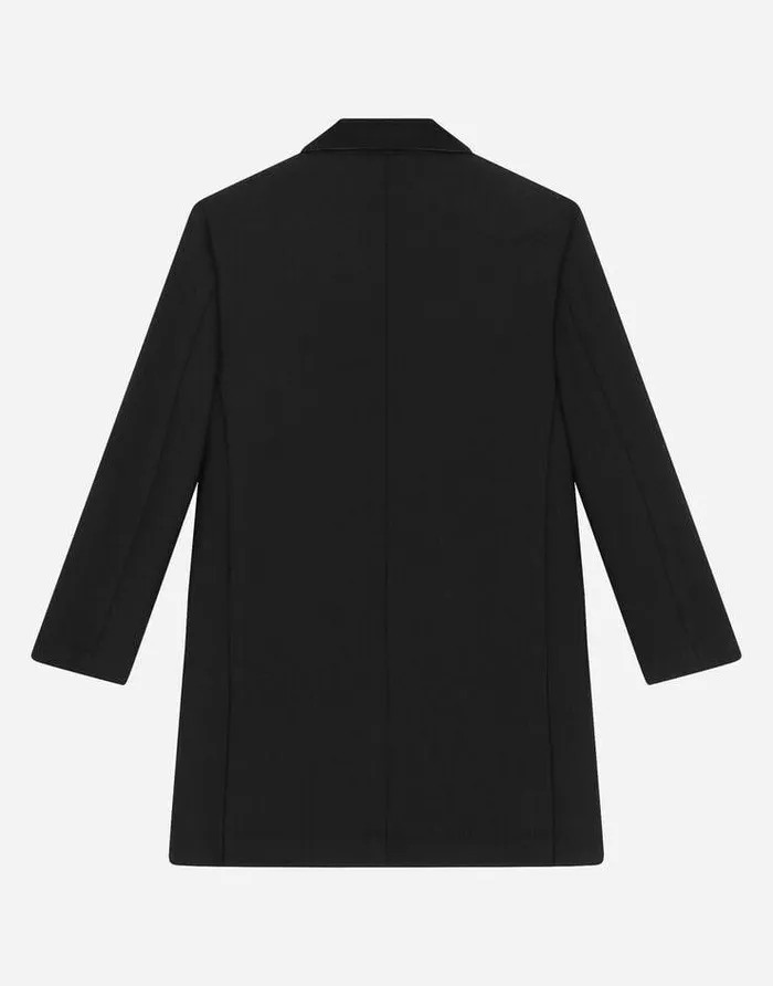 Dolce and Gabbana Coats And Jackets Children Doublebreasted Scuba Coat With Duchesse Inserts Black Dolce and Gabbana Coats And Jackets Children Doublebreasted Scuba Coat With Duchesse Inserts Black