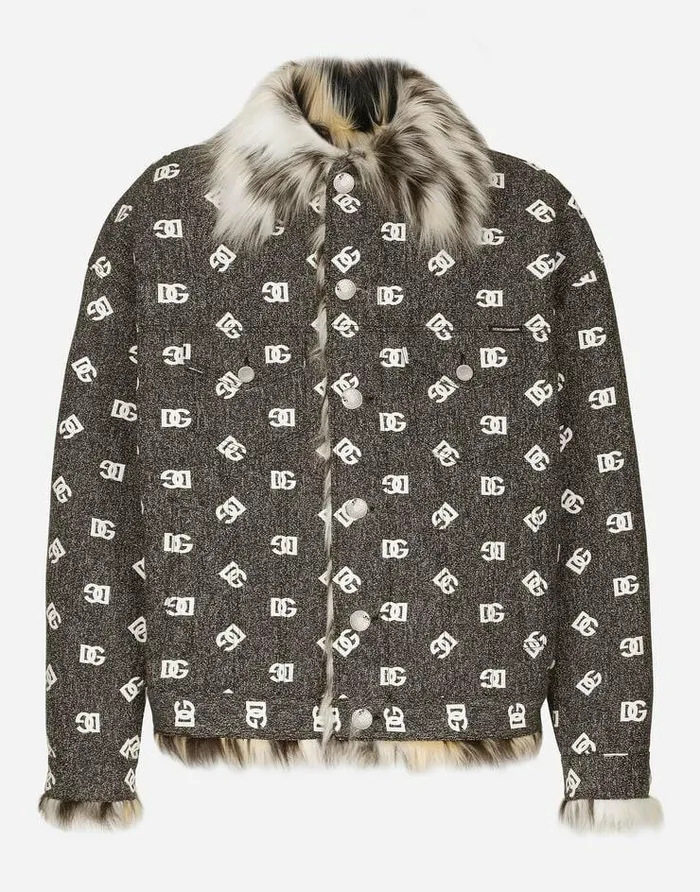 Dolce and Gabbana Coats And Jackets Men DGlogo Jacquard Jacket With Faux Fur Multicolor Dolce and Gabbana Coats And Jackets Men DGlogo Jacquard Jacket With Faux Fur Multicolor