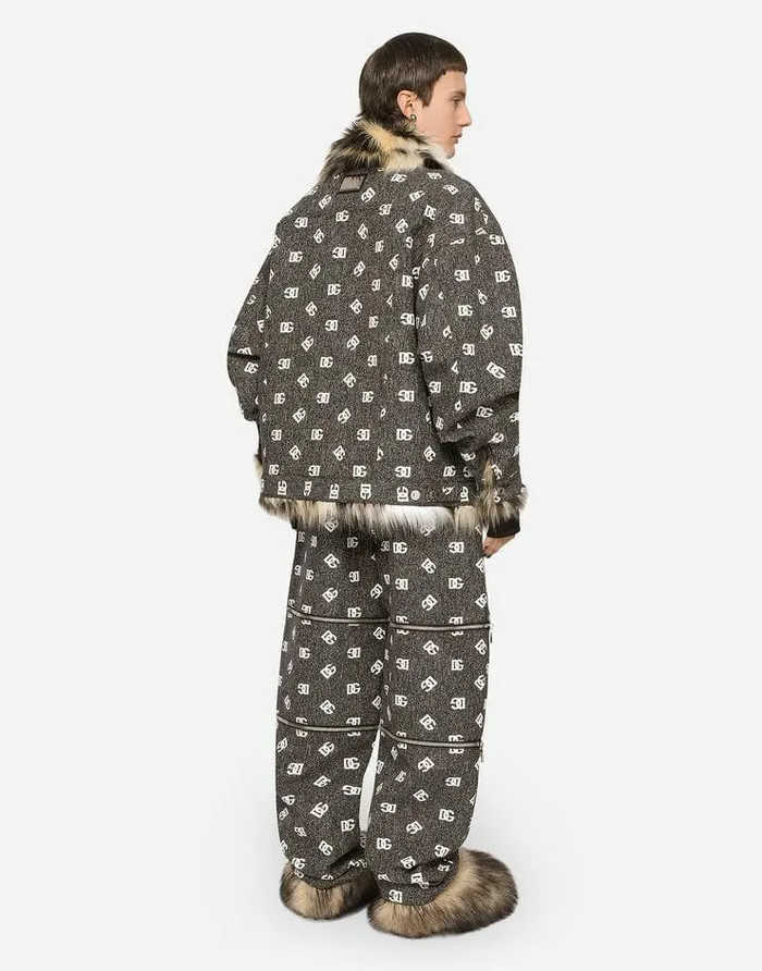 Dolce and Gabbana Coats And Jackets Men DGlogo Jacquard Jacket With Faux Fur Multicolor Dolce and Gabbana Coats And Jackets Men DGlogo Jacquard Jacket With Faux Fur Multicolor