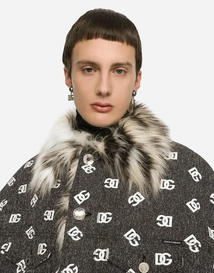 Dolce and Gabbana Coats And Jackets Men DGlogo Jacquard Jacket With Faux Fur Multicolor Dolce and Gabbana Coats And Jackets Men DGlogo Jacquard Jacket With Faux Fur Multicolor