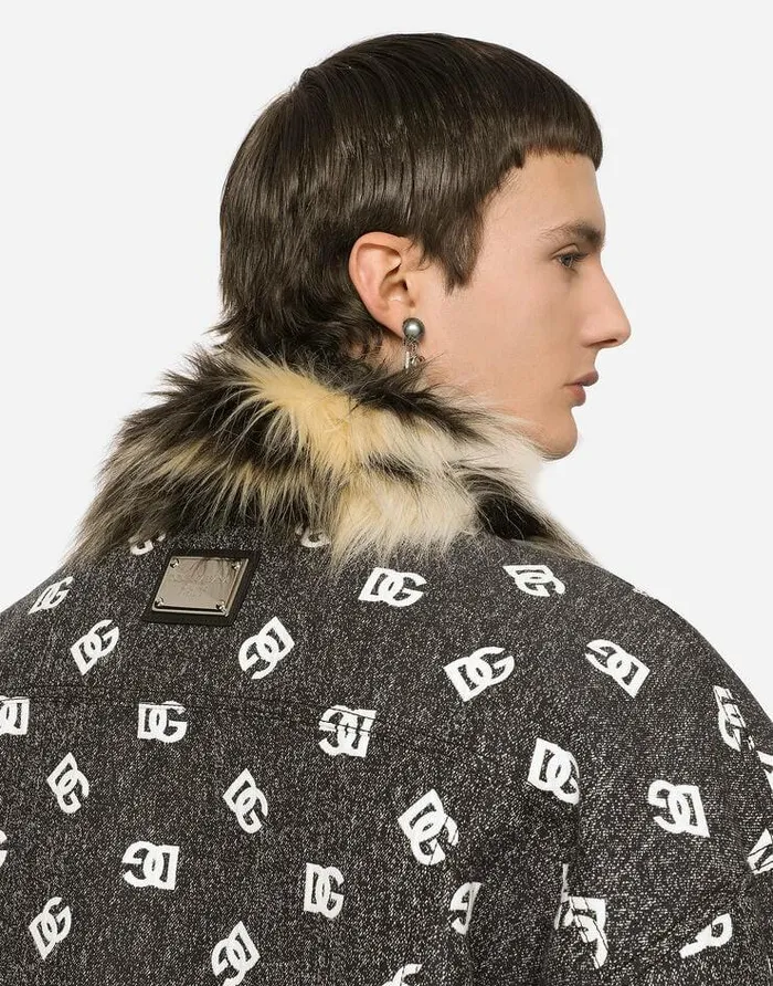 Dolce and Gabbana Coats And Jackets Men DGlogo Jacquard Jacket With Faux Fur Multicolor Dolce and Gabbana Coats And Jackets Men DGlogo Jacquard Jacket With Faux Fur Multicolor