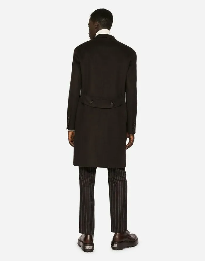Dolce and Gabbana Coats And Jackets Men Double Cashmere Coat Brown
