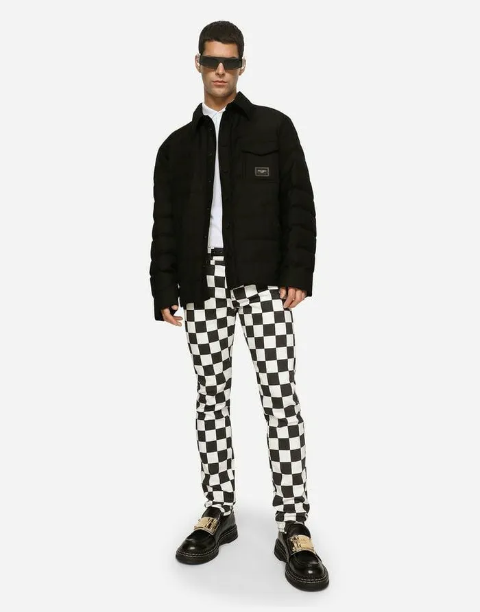 Dolce and Gabbana Coats And Jackets Men Quilted Nylon Jacket With Branded Plate Black Dolce and Gabbana Coats And Jackets Men Quilted Nylon Jacket With Branded Plate Black