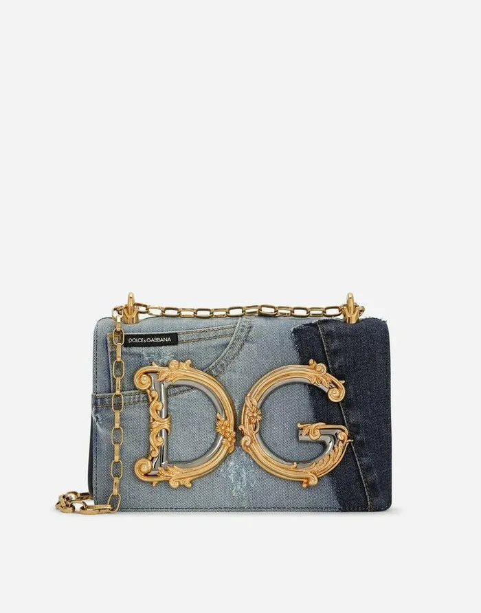 Dolce and Gabbana Denim Bags Women DG Girls Bag In Patchwork Denim And Plain Calfskin Denim Dolce and Gabbana Denim Bags Women DG Girls Bag In Patchwork Denim And Plain Calfskin Denim