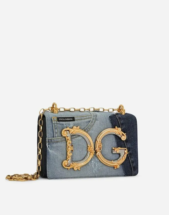 Dolce and Gabbana Denim Bags Women DG Girls Bag In Patchwork Denim And Plain Calfskin Denim Dolce and Gabbana Denim Bags Women DG Girls Bag In Patchwork Denim And Plain Calfskin Denim