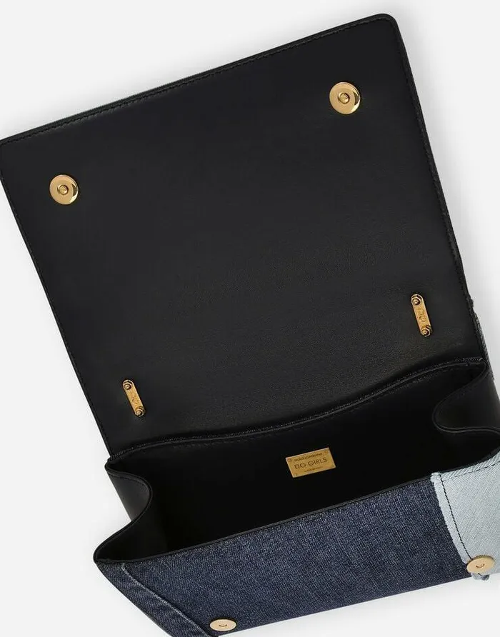 Dolce and Gabbana Denim Bags Women DG Girls Bag In Patchwork Denim And Plain Calfskin Denim Dolce and Gabbana Denim Bags Women DG Girls Bag In Patchwork Denim And Plain Calfskin Denim